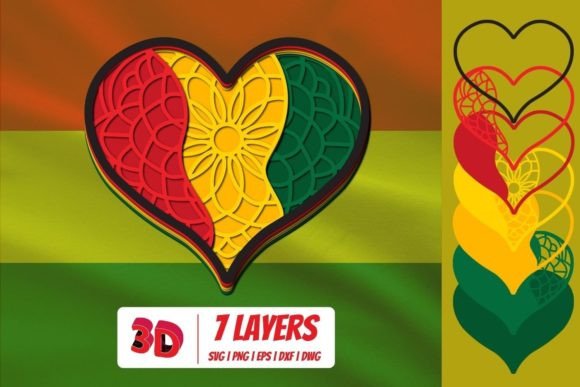 3D Juneteenth Heart SVG: Shapes for Modern Design