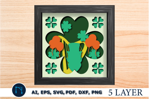 3D St. Patrick's Day Layer SVG for Shadow Boxes