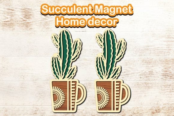 3D SVG Magnet Succulent Ornaments for Crafters