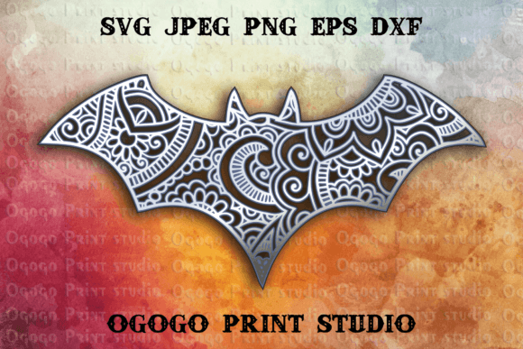 Bat SVG: 3D Layered Mandala for Embroidery