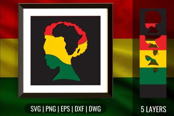 Black Woman Shadow Box SVG: 3D SVG for Shadow Boxes