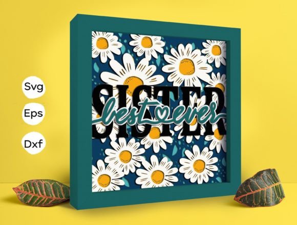 Chrysanthemum Sister 3D SVG for Shadow Boxes
