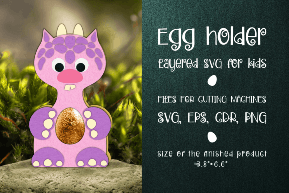 Cute Monster Chocolate Egg Holder 3D SVG Shapes