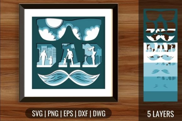 DAD Shadow Box SVG: 3D SVG for Editorial Content
