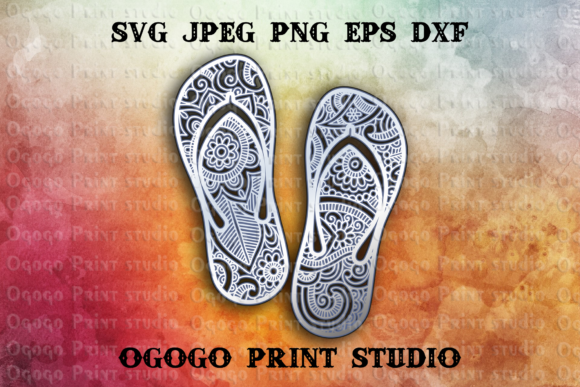 Flip Flops 3D SVG: Layered Shapes for Summer Crafts