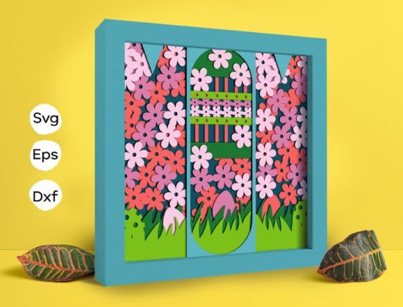 Flower Garden Mom 3D SVG for Shadow Boxes