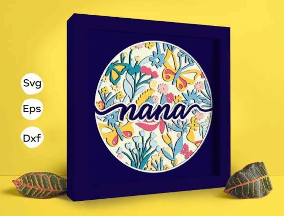 Garden Nana Papercut Light Box: 3D SVG for Shadow Boxes