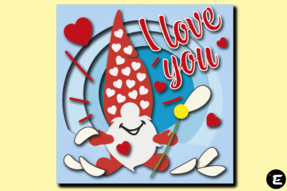 Gnome Lover 3D SVG for Shadow Boxes