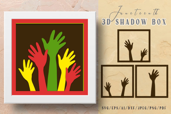 Juneteenth 3D SVG for Editorial Shadow Boxes