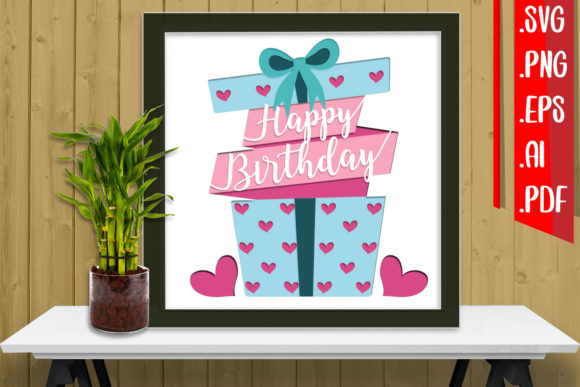 Layered Birthday Papercut 12 SVG for 3D Shadow Boxes