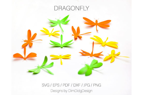 Paper Dragonfly 3D SVG for Animals Craft
