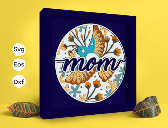 Sparrow Mom Papercut Light Box: 3D SVG for Shadow Boxes