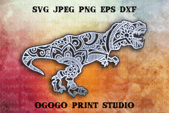 Tyrannosaurus 3D SVG Shapes for Commercial Design