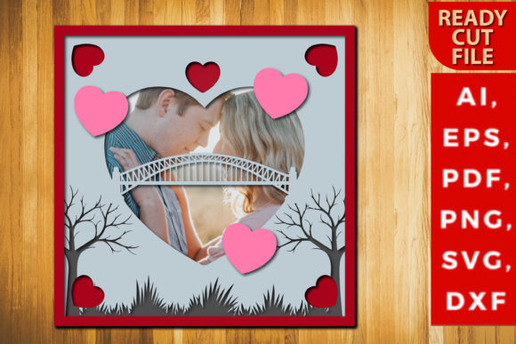 Valentines Day Photo Lightbox Layer SVG for 3D Shadow Boxes